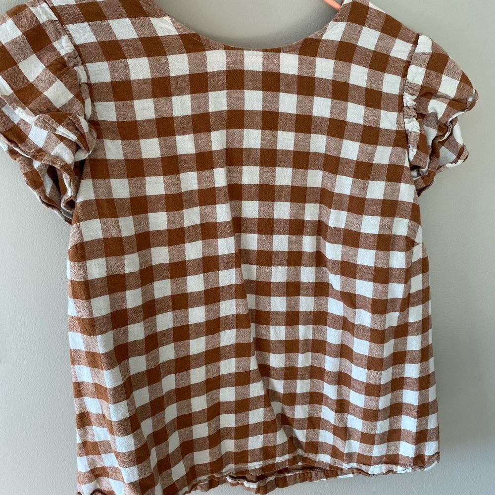 TARGET camel gingham top
